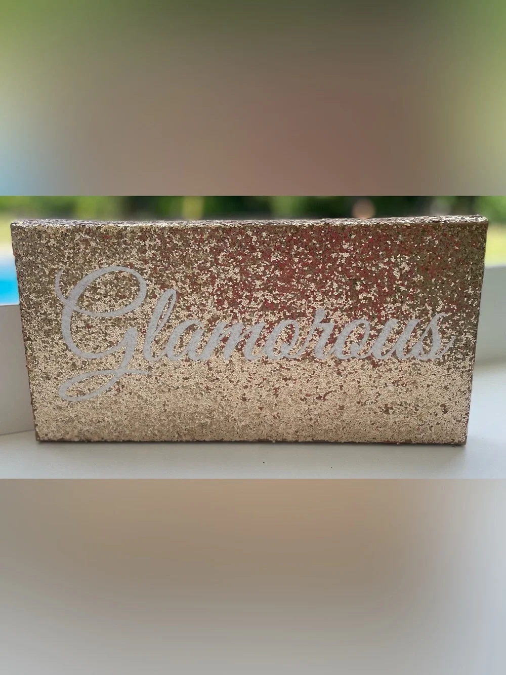 Glamorous Gold Glitter Wall Decor Sign Sparkly Glam Room Decor